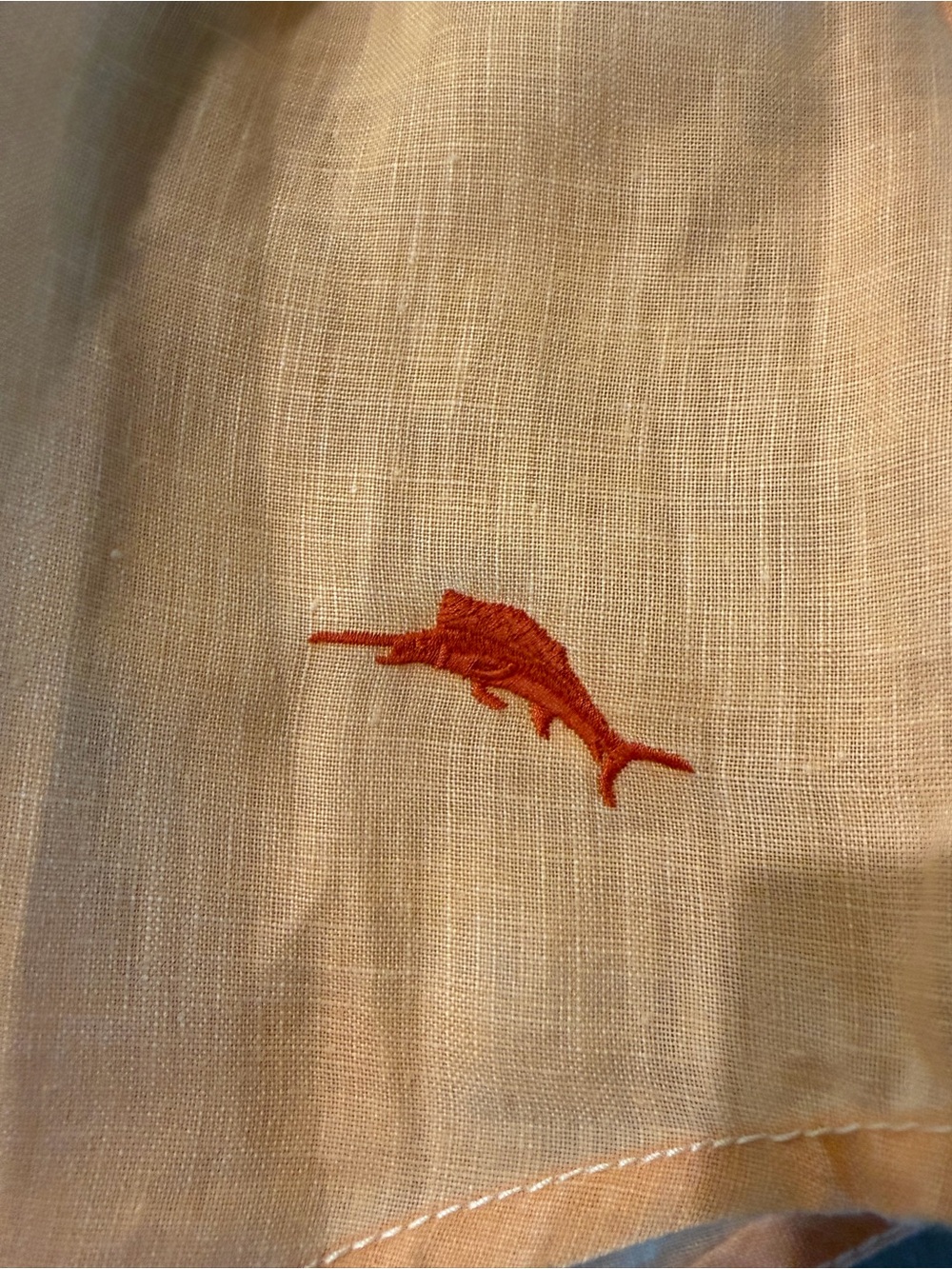 Tommy Bahama Shirt Mens Large 100% Linen Long Sleeve Peach Orange Beach Vacation - Picture 4 of 9